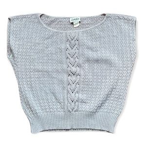 Vintage Cuddle Knit Wool Blend Sweater Vest Grey Neutral Size Medium